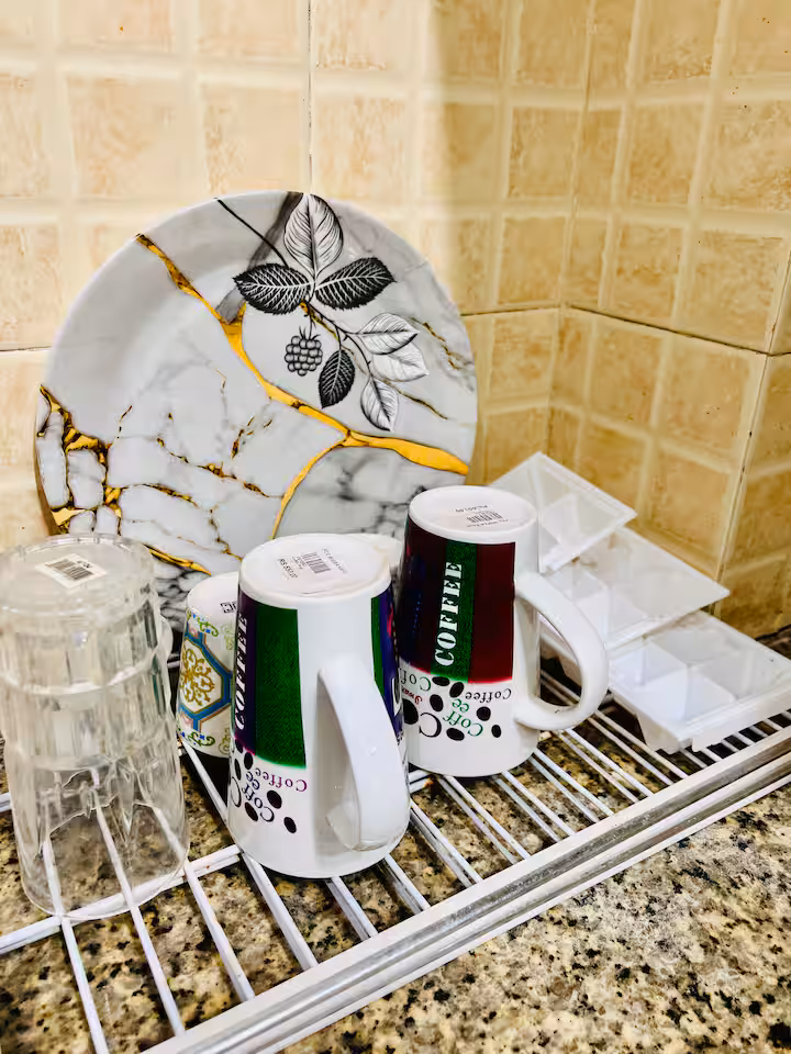 Cutlery laid out on counter