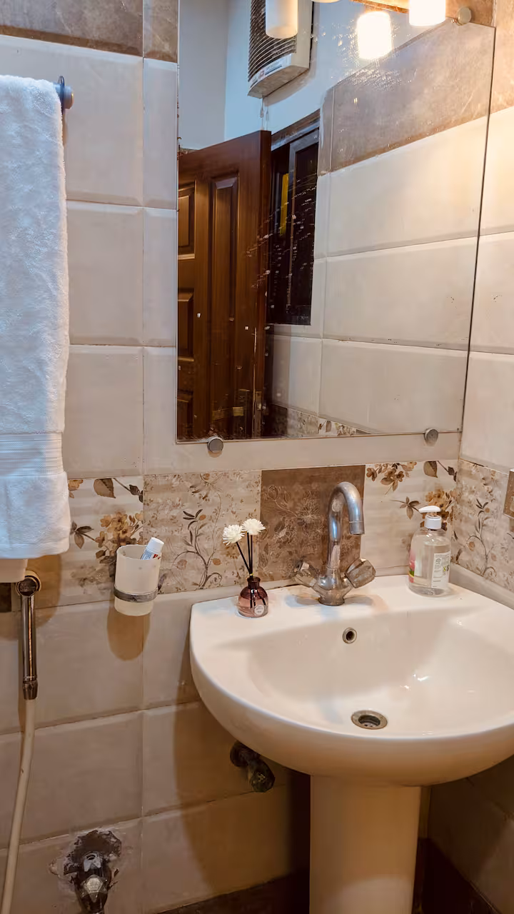 Bathroom sink and mirror detail