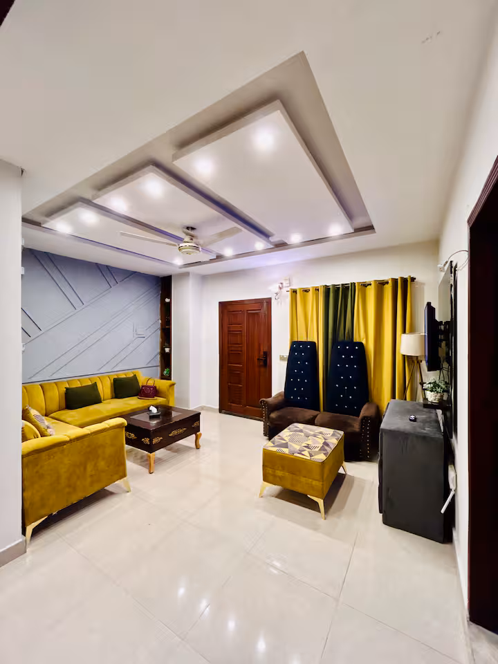 Alternate angle of stylish living room